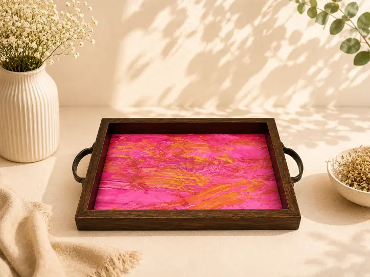 Artwork wooden tray