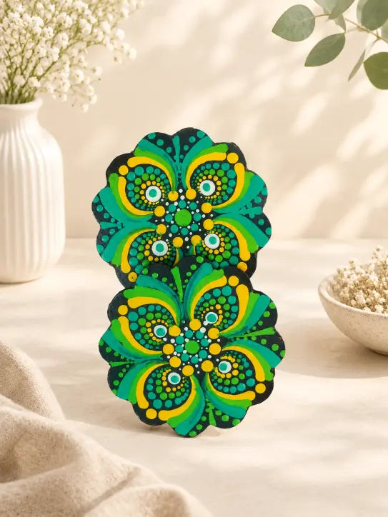 Dot Mandala Coaster Pair