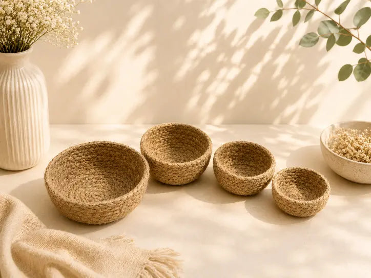 Hand Braided Jute Bowl (Set of 4)