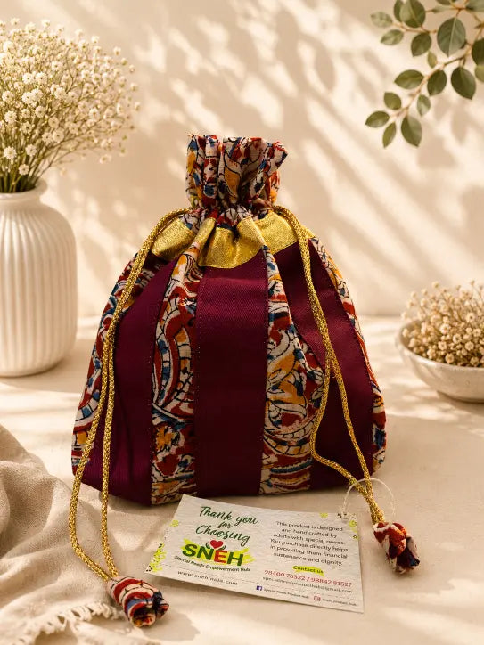 Maroom Kalam Stripe Potli