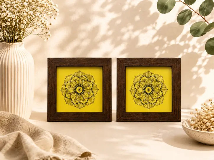 Mandala Art Coaster Pair