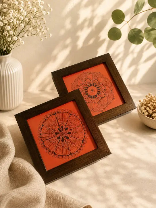 Mandala Art Coaster Pair