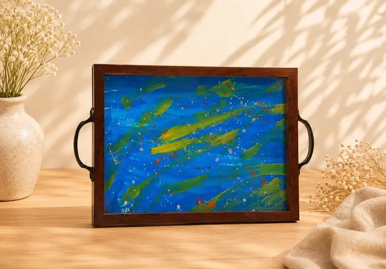 Artwork wooden tray